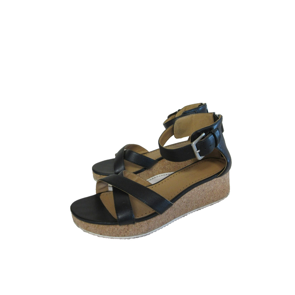 ADRIENNE VITTADINI Cortz Black Strappy 10 M Wedge Sandals